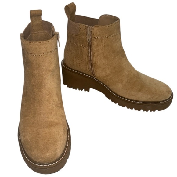 Sonoma Hadley Wedge Ankle Boots Banana Taupe 6.5 - Picture 2 of 9